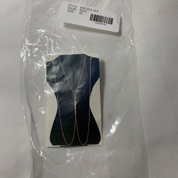 BOGOT boho Layering Body Chain with Shinning Crystal, Brides Jewelry Gold TONE - Picture 2 of 9